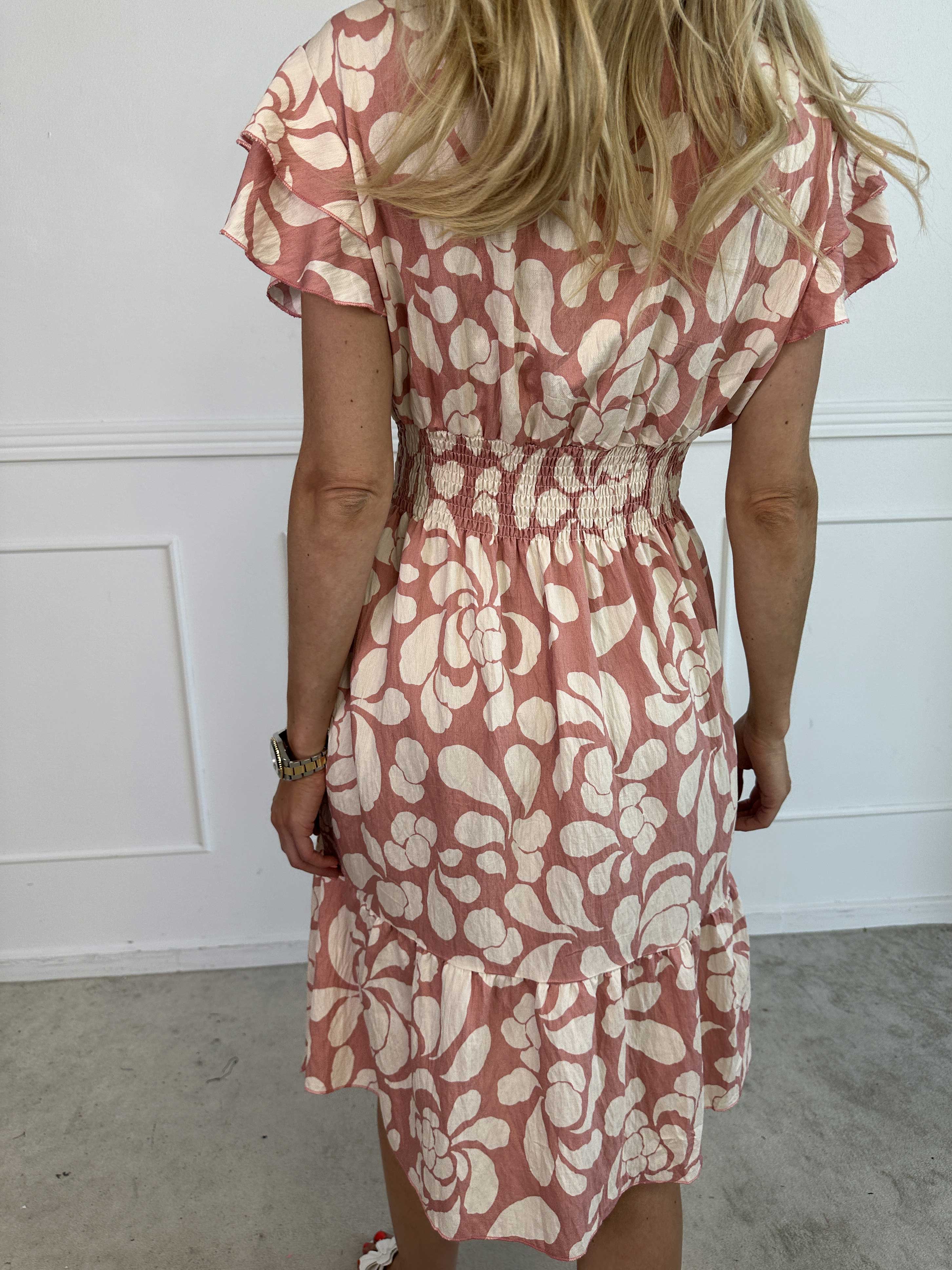 Palina Flower Short - Blomstret kjole i viskose med smock